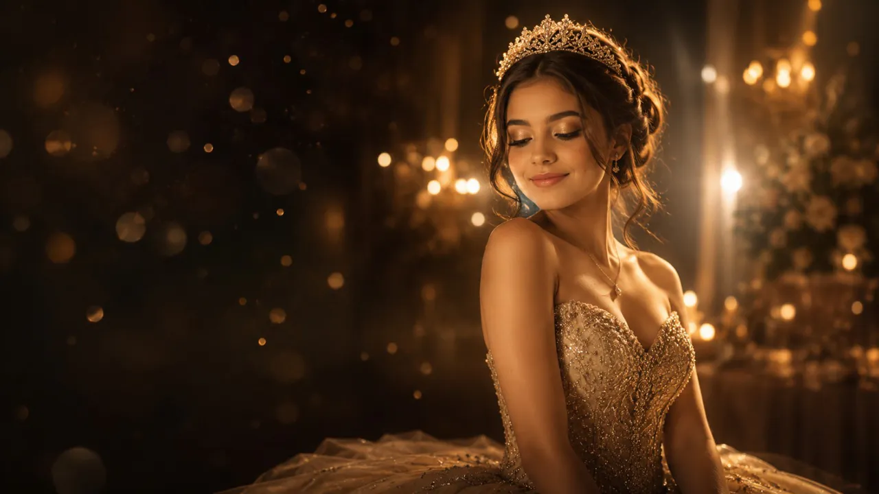 Debutante em uma festa de quinze anos